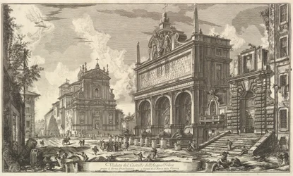 Vy över Acqua Felices källa..., ur Vedute di Roma (Romerska vyer)