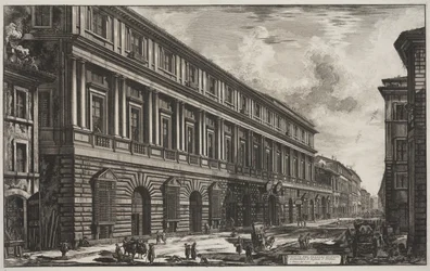 Utsikt över Palazzo Stopani designad av Raphael av Urbino (1483-1520), c.1760-78 (etsning)