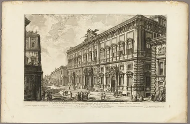 Utsikt över Palazzo della Consulta på Quirinal som inrymmer det påvliga sekretariatet, från utsikt över Rom