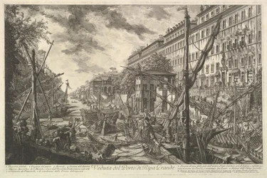 Utsikt över hamnen i Ripa Grande, från Vedute di Roma Roman Views, ca. 1753.
