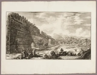 Vy över resterna av pretorianfortet [Poecile], Hadrianus villa, Tivoli, från Views of Rome