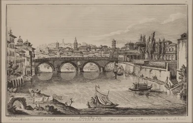 Utsikt över Sistobron, ca 1778-92 (etsning)