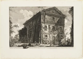 Utsikt över Bacchustemplet, nu kyrkan S. Urbano, två mil bort från Rom, bortom Porta S. Sebastiano, från Views of Rome