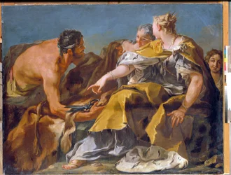Didobyggnad Kartago, olja på duk av Giovan Battista Pittoni - State Hermitage, St Petersburg