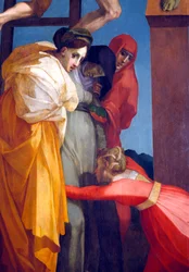 Nedstigningen från korset, detalj av kvinnorna, 1521 paneldetalj av 85135