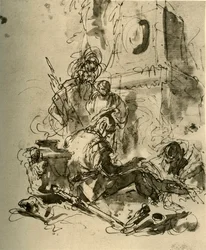 En soldat sittande, mitten av 1700-talet, 1928