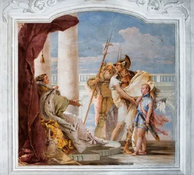 Aeneid presenterar Amor, förklädd till Ascanius, för Dido, från Aeneidens rum i Palazzina, 1757