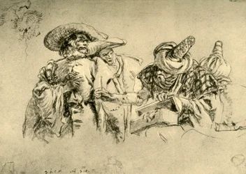 En orientalisk handlare av juveler och två europeiska köpmän, 1752-1753, 1928