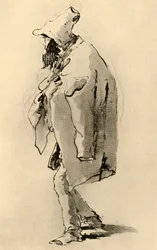 Skäggig man, mitten av 1700-talet, 1928