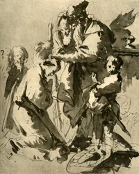 Dedikation av en ung soldat, 1735-1740, 1928