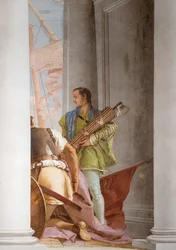Detalj av den grekiska flottan i Aulis, från entréhallen i Palazzina, 1757