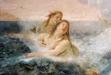 Detalj av Thetis, från Thetis som tröstar sin son Akilles, från Iliadens rum i Palazzina, 1757