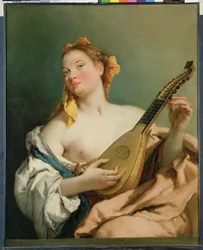 Flicka med mandolin, 1755-60