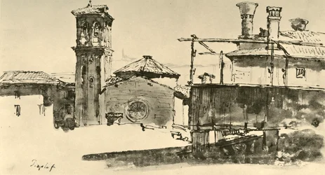 Grupp av byggnader, mitten av 1700-talet, 1928