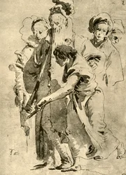 Grupp av figurer, mitten av 1700-talet, 1928