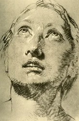 Chef för en ung kvinna, tittar upp, c1755, 1928