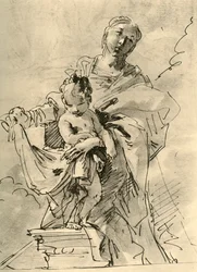 Madonna och barn, mitten av 1700-talet, 1928