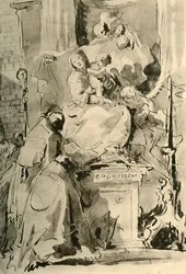 Madonna tronade och två biskopar, mitten av 1700-talet, 1928