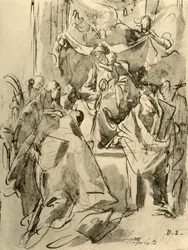Madonna tronade med Saints, mitten av 1700-talet, 1928