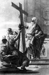 Personifieringar av tro, hopp och kärlek, graverade av Pietro Monaco, ca 1750