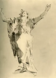 Profeten med armarna höjda, mitten av 1700-talet, 1928