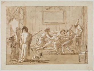 Punchinellos Moder (?) Sjuk under graviditeten, ca 1800