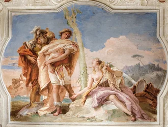 Rinaldo överger Armida, från Jerusalems rum levererad i Palazzina, 1757