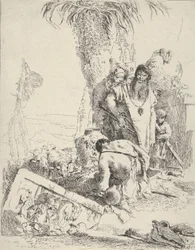 Herde med två trollkarlar, från Scherzi, ca. 1743-57.