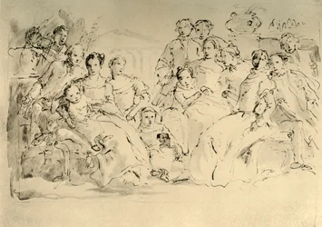 Sketch for a Group Portrait, mitten av 1700-talet, 1928