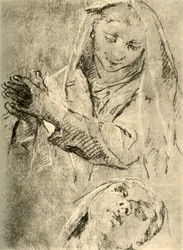 Studier av en madonna, mitten av 1700-talet, 1928