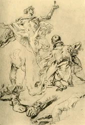 Studera för en sida i Kaisersaal, 1751-1752, 1928