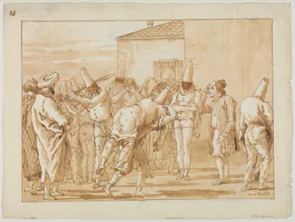 Punchinellos prygel, c.1800