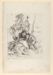 Två magiker och två pojkar, från Scherzi, ca. 1743-50.