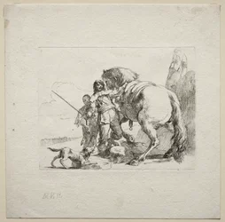 Olika Caprices: The Cavalier Mounting his Horse, 1785.