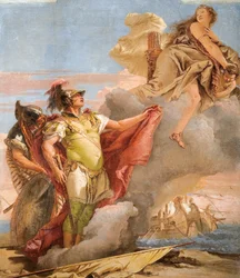 Venuss farväl till Aeneas, från Aeneidens rum i Palazzina, 1757