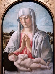 Madonna tillber det sovande barnet