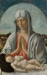 Madonna Adoring the Sleeping Child, tidigt 1460-tal.