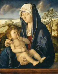 Madonna och barn i ett landskap, ca. 14901500.