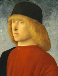 Porträtt av ung senator, av Giovanni Bellini (1431-36 - 1516), olja på panel, 35x26,4 cm, ca 1485-1490