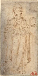 Saint Louis av Toulouse håller en bok