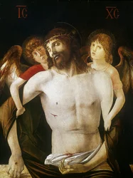 Den döde Kristus stödd av änglar, 1465-1470
