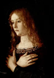Jungfru och barn med Saint Catherine of Alexandria och Saint Mary Magdalene