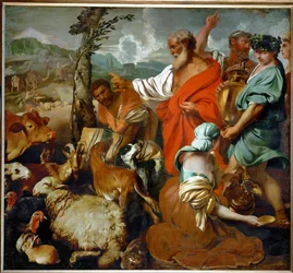 Noah och djuren (målning på duk)