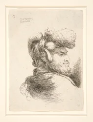 A Man in Profile, vänd till höger, från serien Les petites tetes d