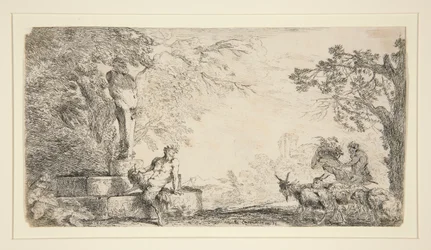 En Satyr vilar under en Herm