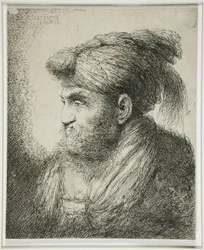 Skäggig man som bär en turban, 1647-51