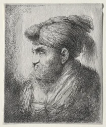Chef för en man i orientalisk turban