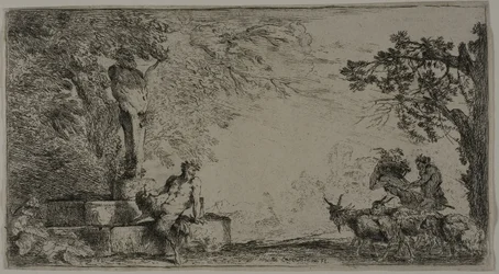 Satyr vilar under en Herm