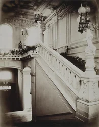 Stroganovpalatset i Sankt Petersburg. Den stora trappan med nedre vestibulen, 1860-tal