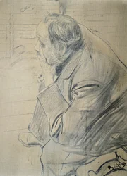 Porträtt av Edgar Degas av Giovanni Boldini (1842-1931) Kol på duk, 605x46 cm, ca 1885